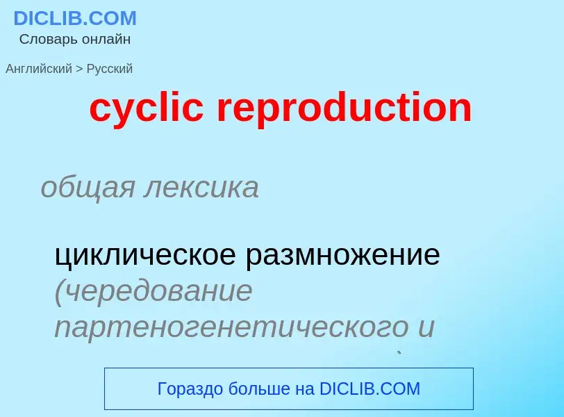 Как переводится cyclic reproduction на Русский язык