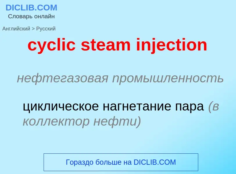 Как переводится cyclic steam injection на Русский язык