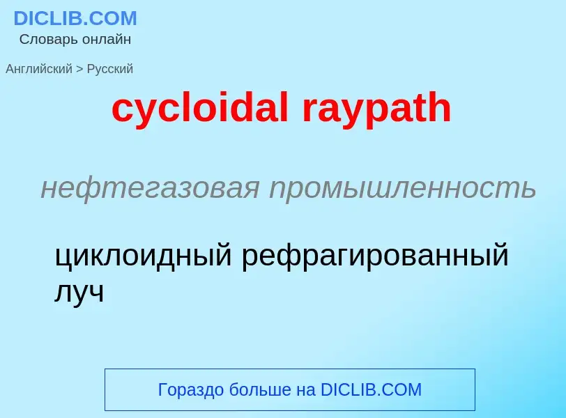 ¿Cómo se dice cycloidal raypath en Ruso? Traducción de &#39cycloidal raypath&#39 al Ruso