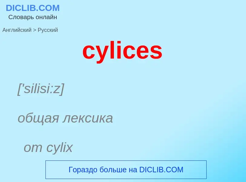 Как переводится cylices на Русский язык