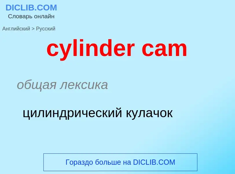 Как переводится cylinder cam на Русский язык