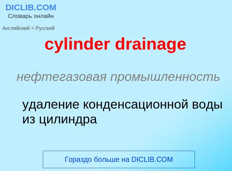 Как переводится cylinder drainage на Русский язык