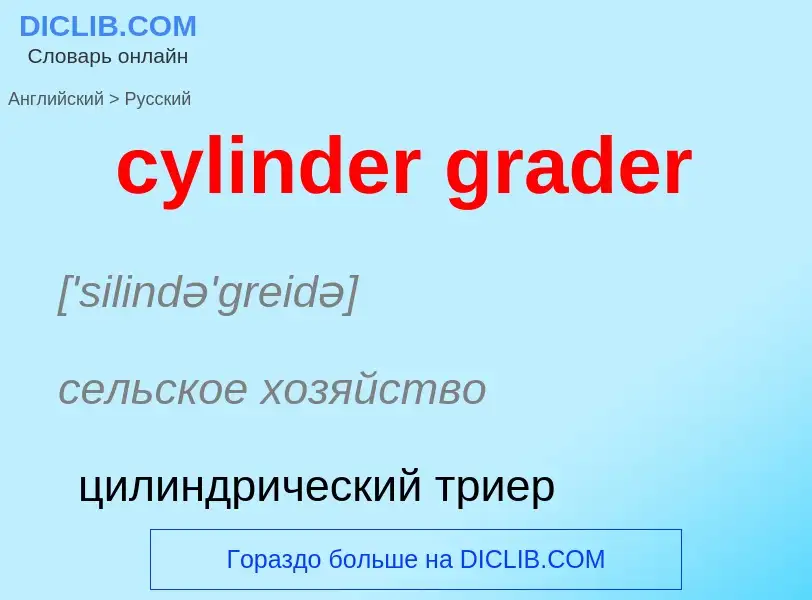 Как переводится cylinder grader на Русский язык