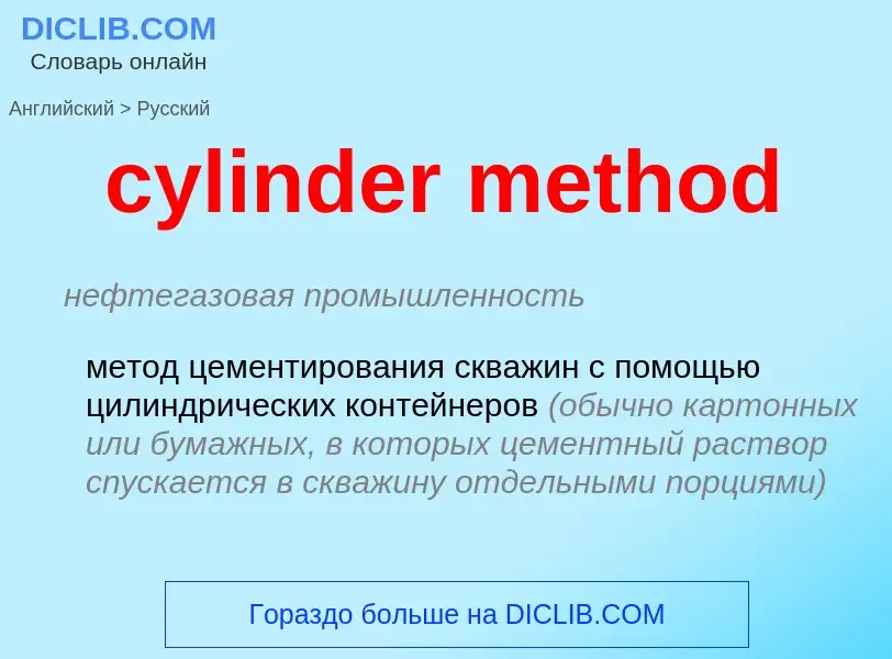 ¿Cómo se dice cylinder method en Ruso? Traducción de &#39cylinder method&#39 al Ruso