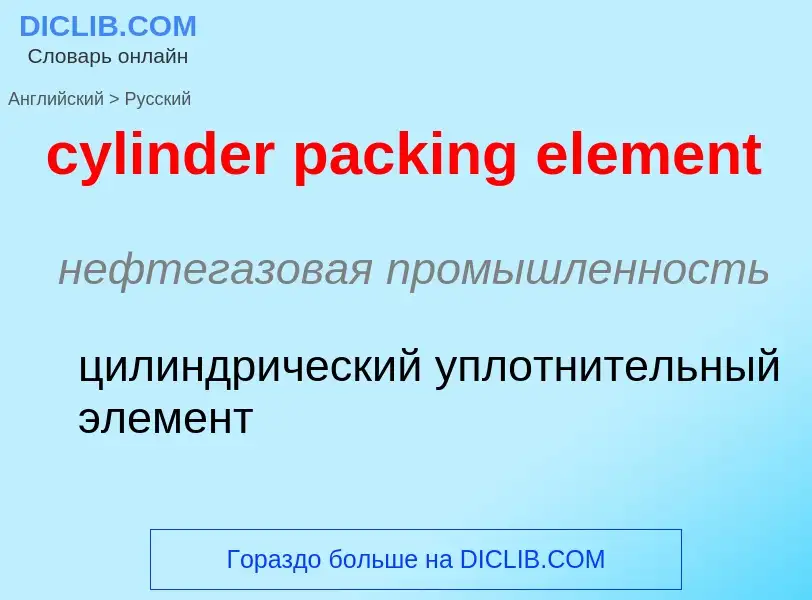 Как переводится cylinder packing element на Русский язык