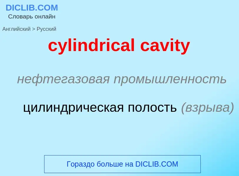 Как переводится cylindrical cavity на Русский язык