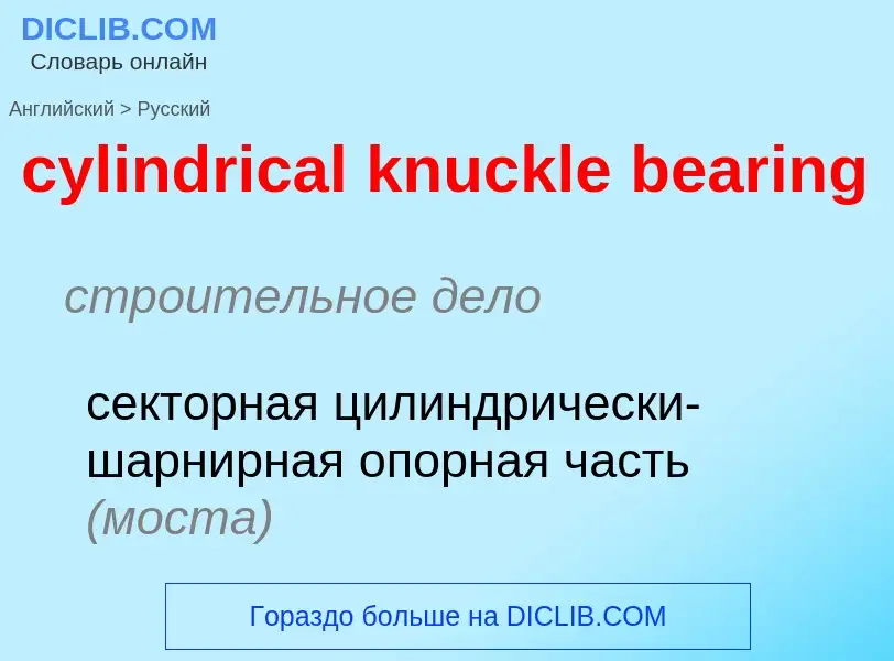 Как переводится cylindrical knuckle bearing на Русский язык