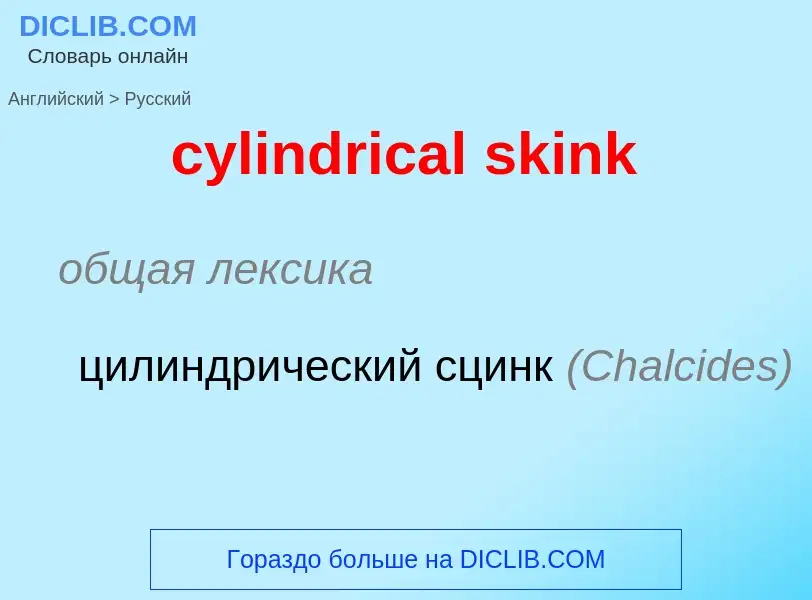 Как переводится cylindrical skink на Русский язык