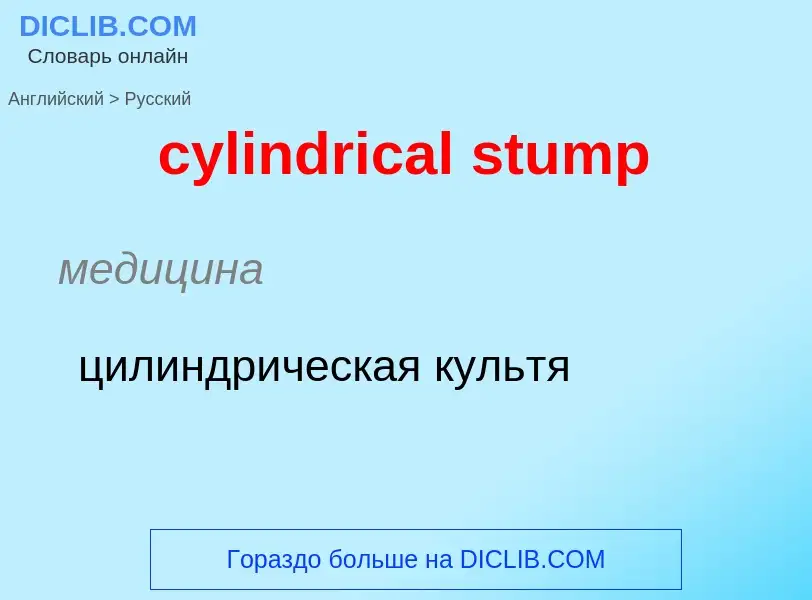 Как переводится cylindrical stump на Русский язык