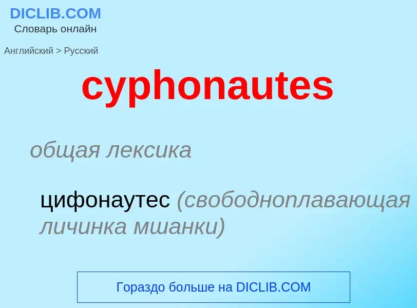 Как переводится cyphonautes на Русский язык