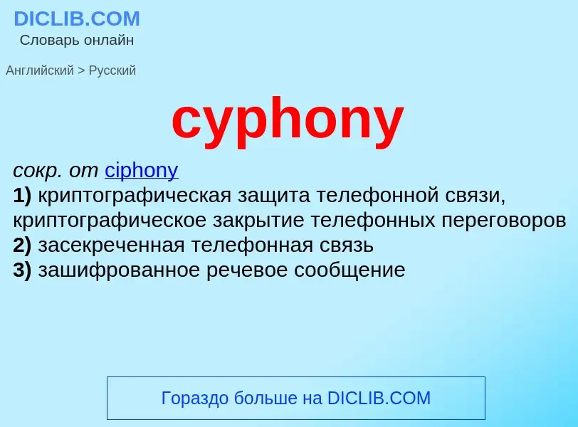 Как переводится cyphony на Русский язык