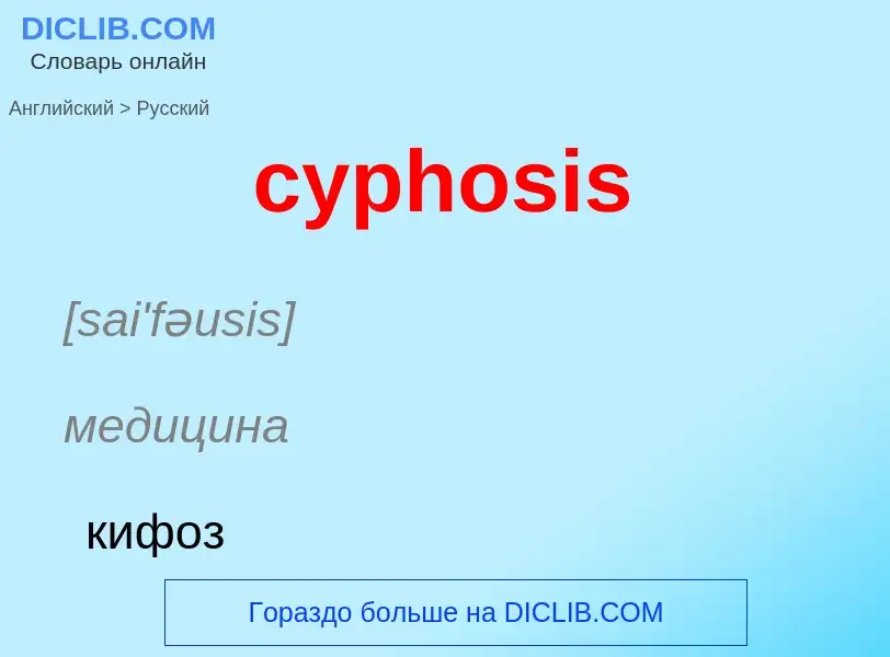 Как переводится cyphosis на Русский язык