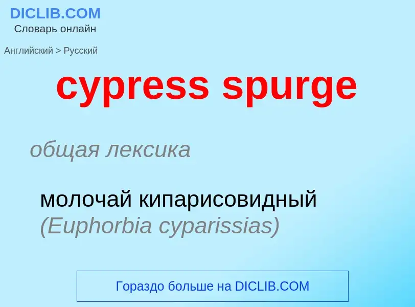 Как переводится cypress spurge на Русский язык