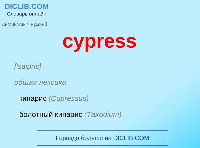 Как переводится cypress на Русский язык