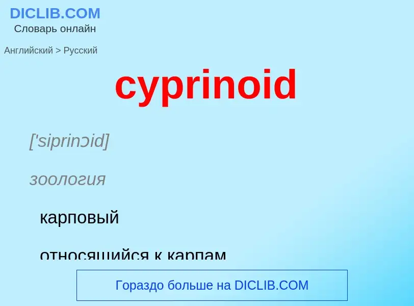 Как переводится cyprinoid на Русский язык