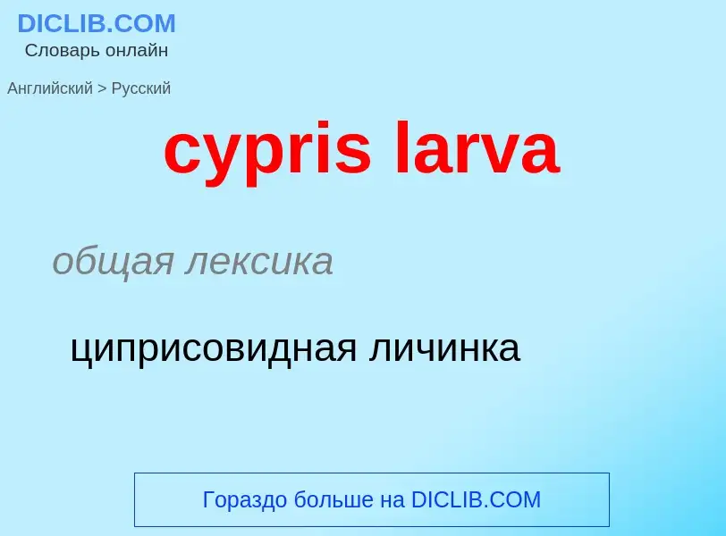 Как переводится cypris larva на Русский язык