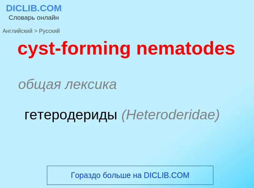 Как переводится cyst-forming nematodes на Русский язык