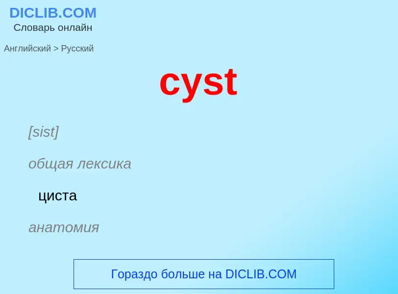 Как переводится cyst на Русский язык