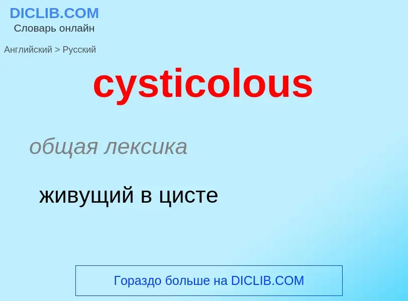 Как переводится cysticolous на Русский язык