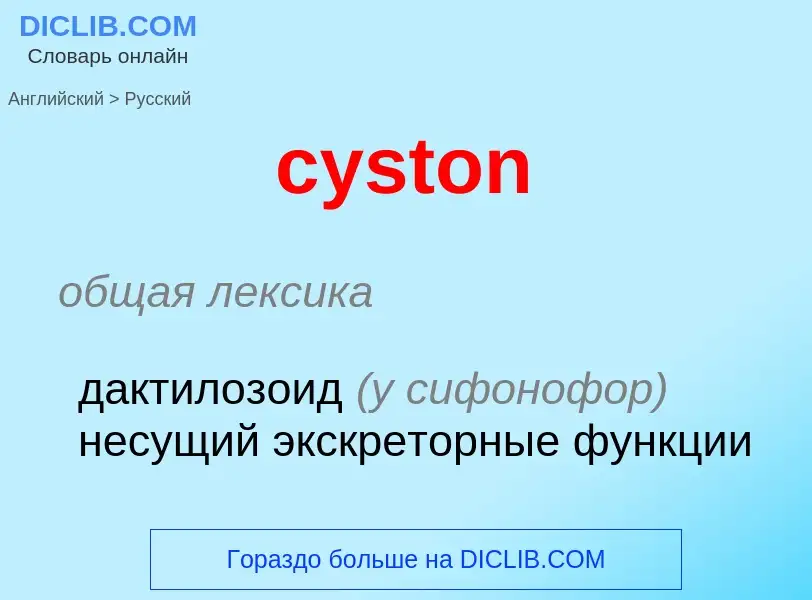 Как переводится cyston на Русский язык