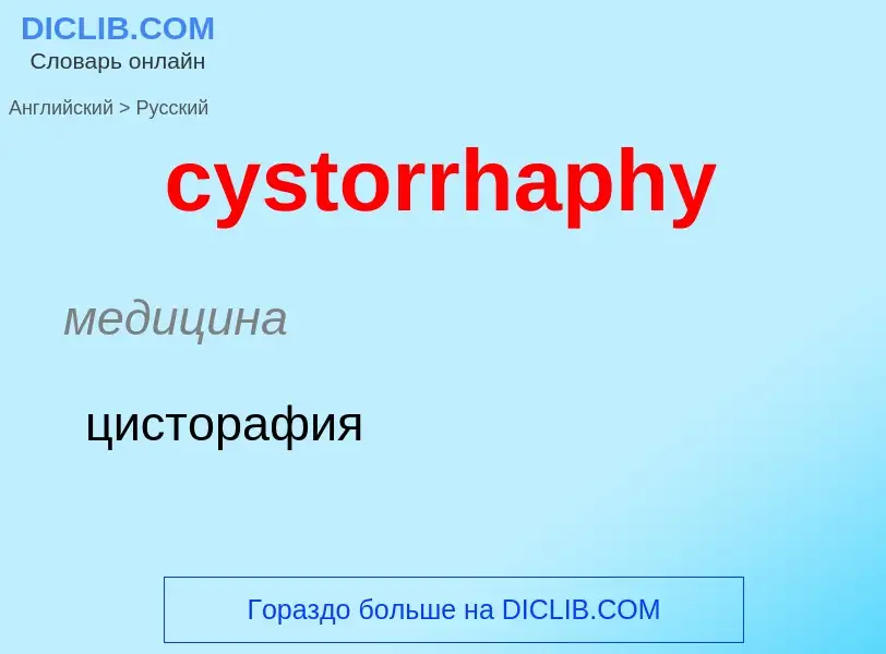 Как переводится cystorrhaphy на Русский язык