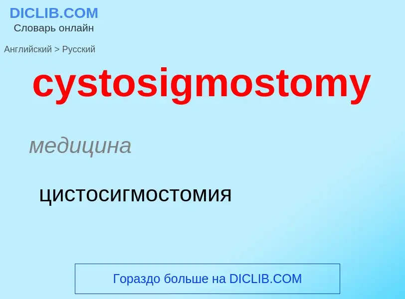 Как переводится cystosigmostomy на Русский язык