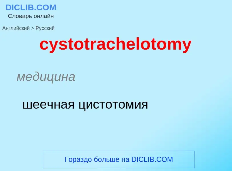 Как переводится cystotrachelotomy на Русский язык