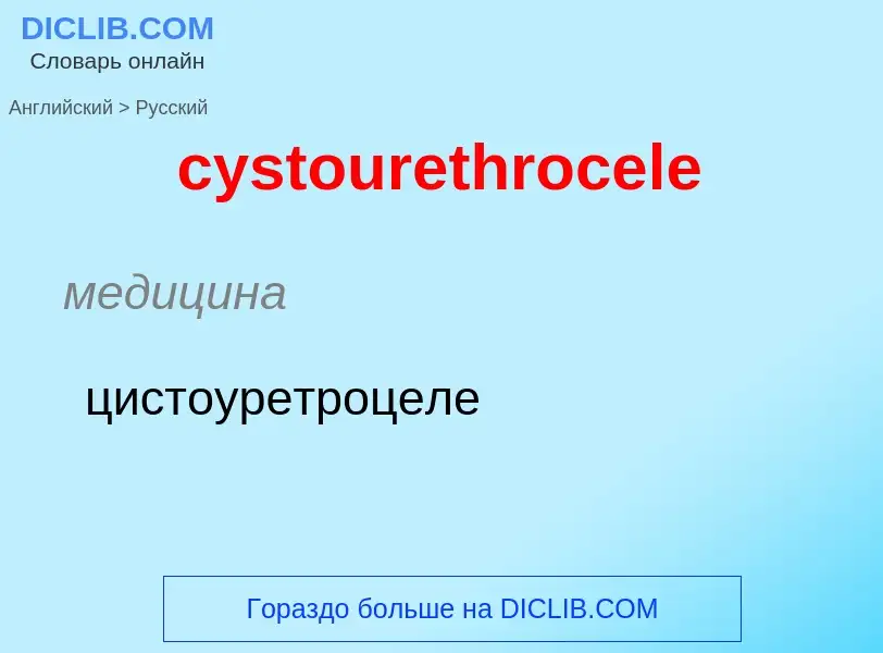 Как переводится cystourethrocele на Русский язык