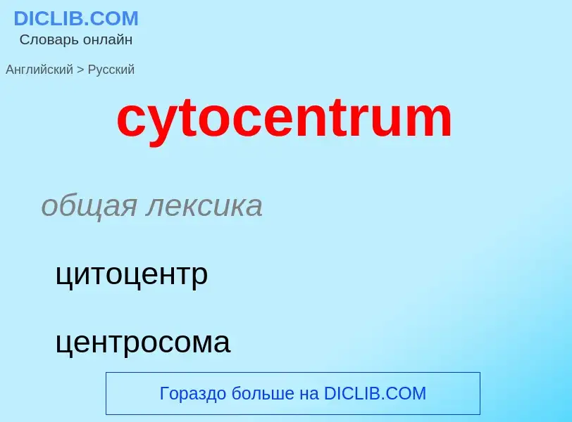 Как переводится cytocentrum на Русский язык