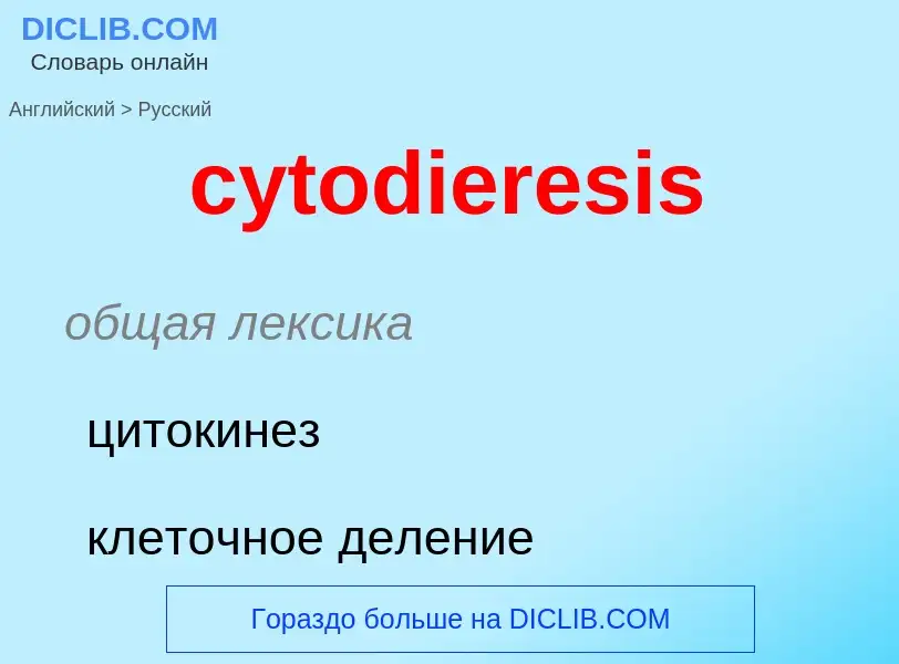 Как переводится cytodieresis на Русский язык