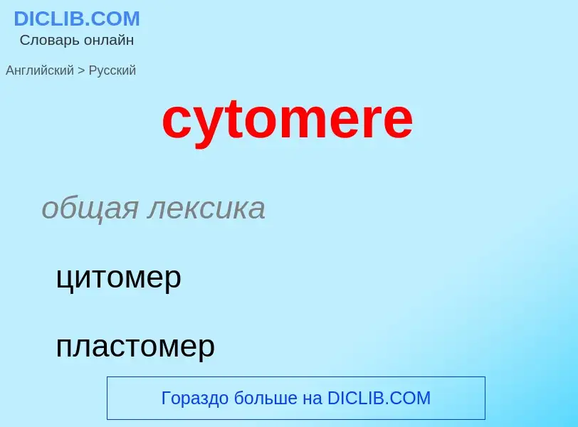 Как переводится cytomere на Русский язык