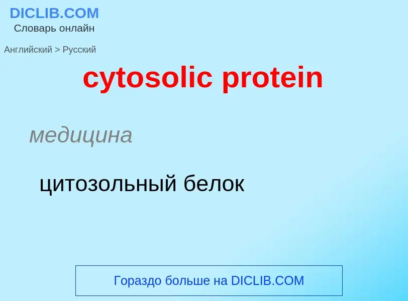 Как переводится cytosolic protein на Русский язык