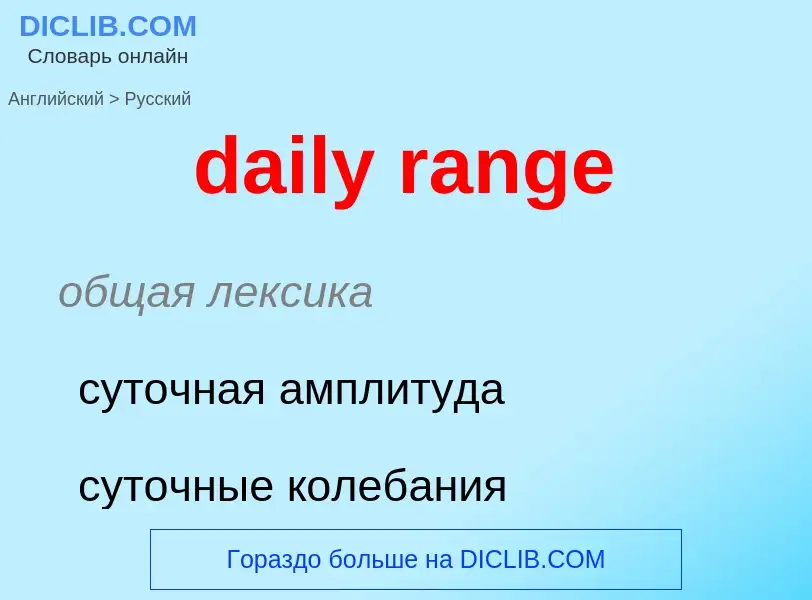 Как переводится daily range на Русский язык