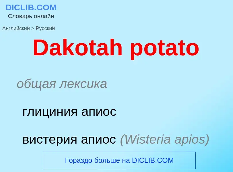 Vertaling van &#39Dakotah potato&#39 naar Russisch