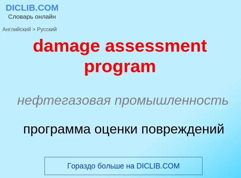 What is the Russian for damage assessment program? Translation of &#39damage assessment program&#39 