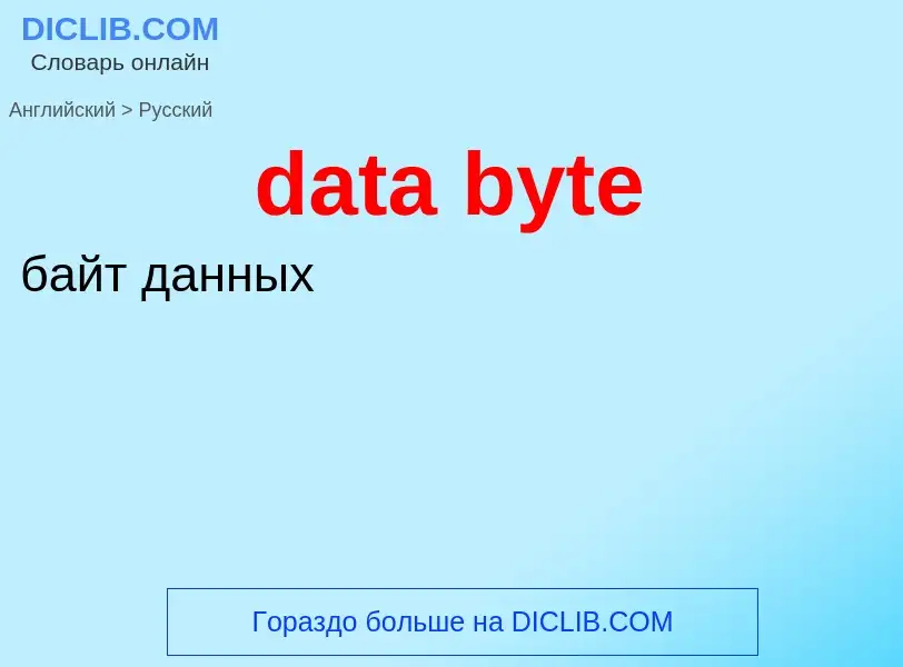 Как переводится data byte на Русский язык