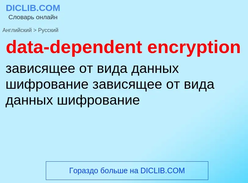 What is the Russian for data-dependent encryption? Translation of &#39data-dependent encryption&#39 