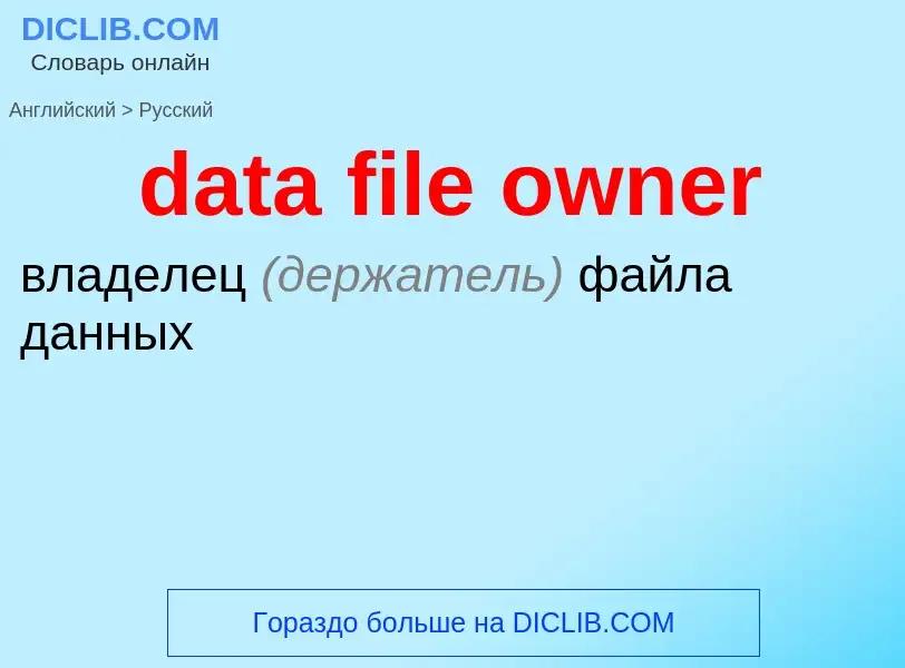 Как переводится data file owner на Русский язык