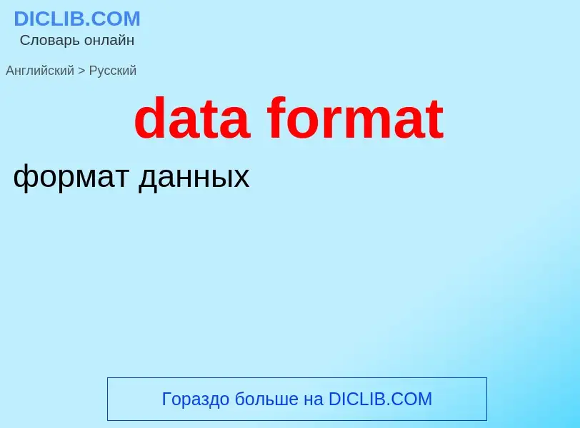 Как переводится data format на Русский язык