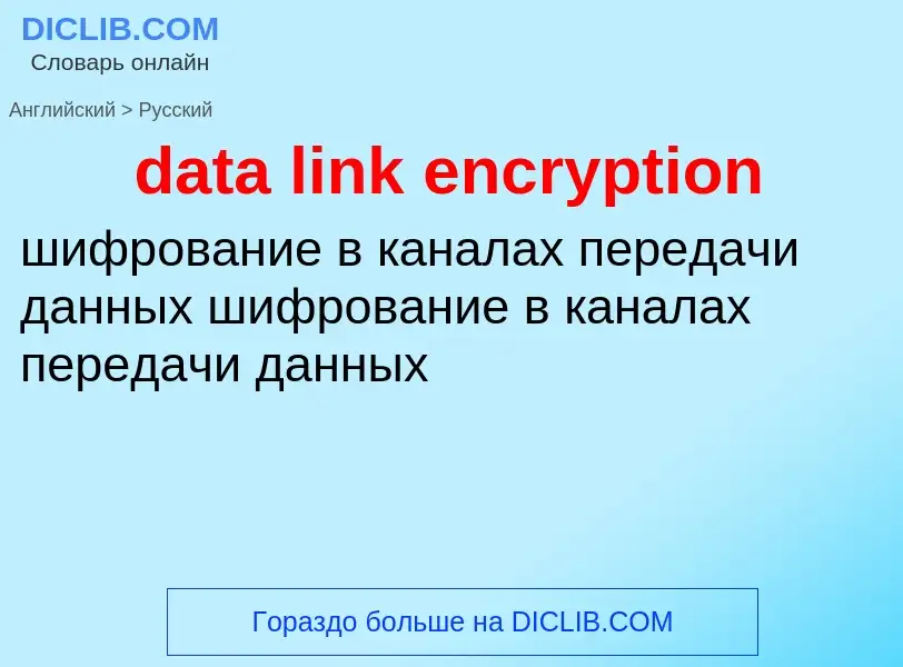 What is the Russian for data link encryption? Translation of &#39data link encryption&#39 to Russian