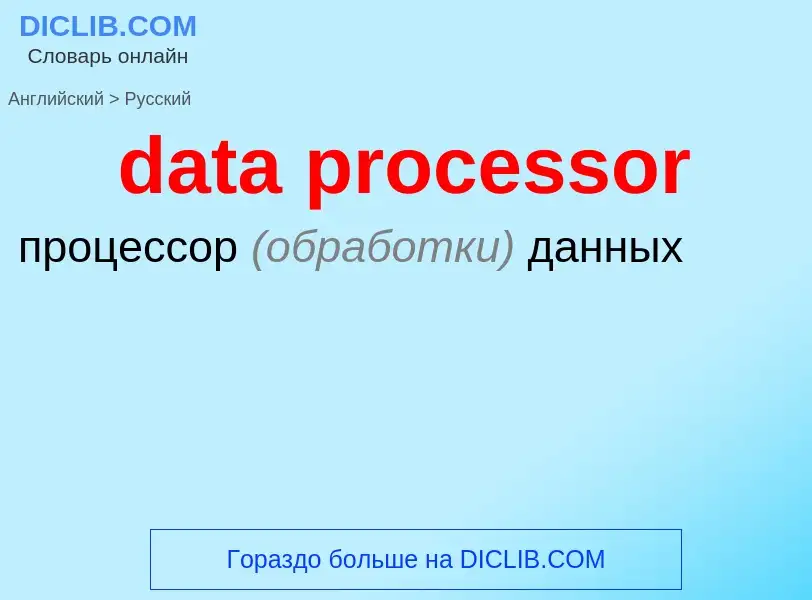 Как переводится data processor на Русский язык