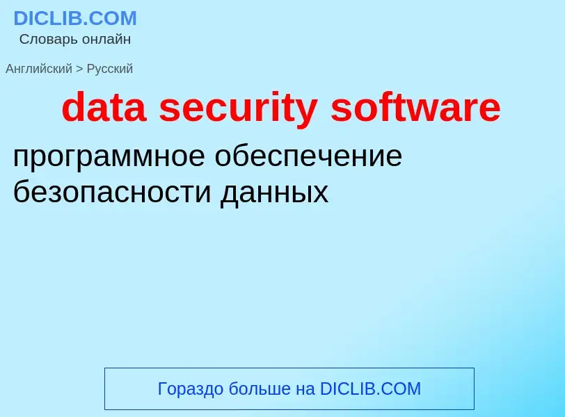 What is the Russian for data security software? Translation of &#39data security software&#39 to Rus