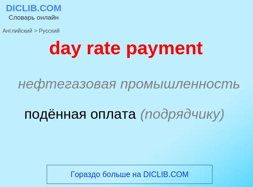 Как переводится day rate payment на Русский язык