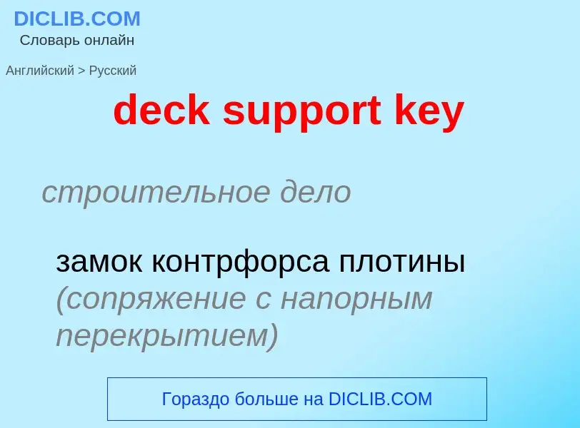 Как переводится deck support key на Русский язык