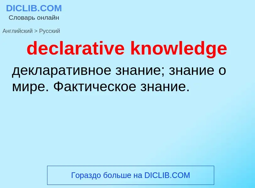 What is the Russian for declarative knowledge? Translation of &#39declarative knowledge&#39 to Russi