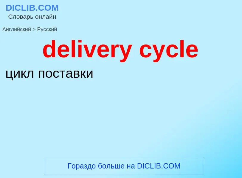 Как переводится delivery cycle на Русский язык