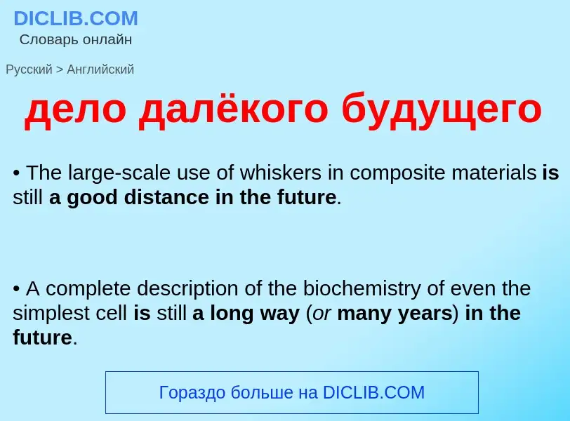 Как переводится дело далёкого будущего на Английский язык