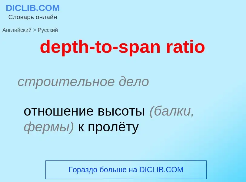 Как переводится depth-to-span ratio на Русский язык