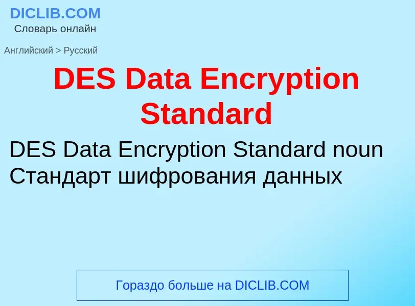 Vertaling van &#39DES Data Encryption Standard&#39 naar Russisch