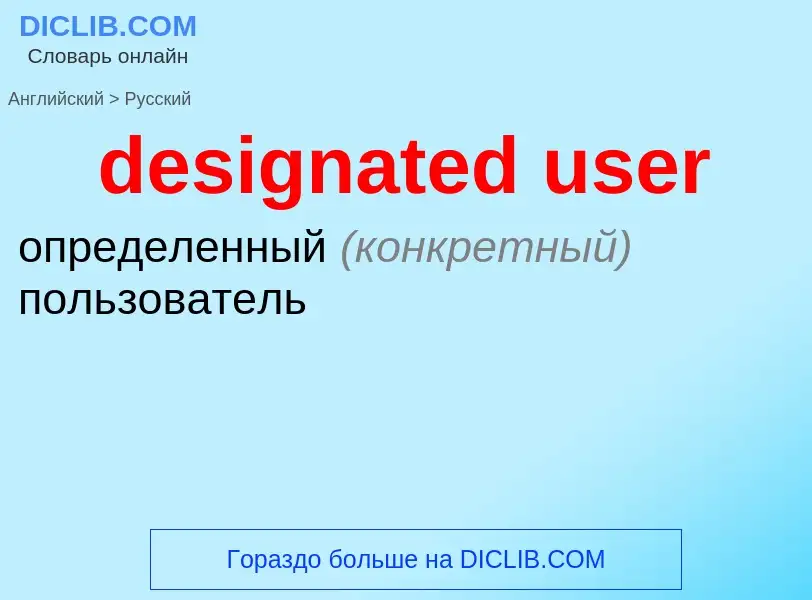 What is the Russian for designated user? Translation of &#39designated user&#39 to Russian